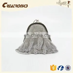 CR Korean Designer Developed Shining Diamonds Surface Skirt Design Metal Frame Fancy Elegant Indian Clutch Purses Wholesale thumbnail-1