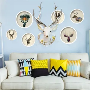 Home Decor Creative Products European-style Retro Imitation Animal Deer Head Wall Wall Wall Hanging Wall Decoration Resin Home Style Crafts thumbnail-4