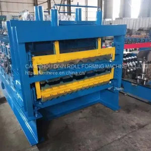 Three Layer Corrugated Roof Tile Roll Forming Machine Aluminum Metal Roofing Sheet Making Machine thumbnail-1