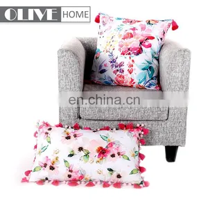 Custom Design Flower Paint Printed Furniture Cushions Decorative Pillow Outdoor thumbnail-2