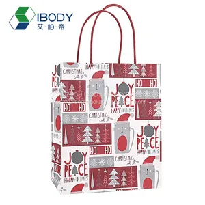Regular Christmas Gift Bag Logo Kraft Paper Kraft Paper Shopping Bag thumbnail-2