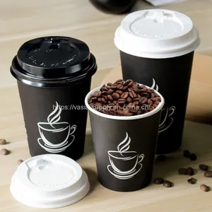 Black Takeaway Coffee Cup Disposable Paper Coffee Cups thumbnail-1