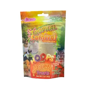 Food Grade Aluminium Foil Stand Up Pouch With Window Gummy Bear Food Plastic Gift Bag For Christmas Candy Bag thumbnail-1