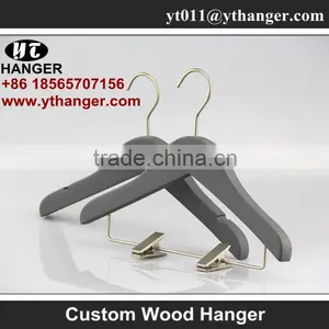 IMY-170 Gray Wooden Children Top Hangers for Cloth thumbnail-4