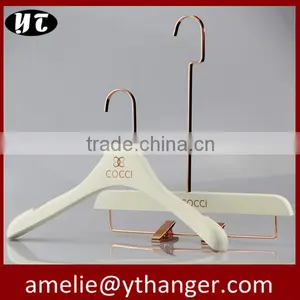 High Quality Wooden Coat Hanger White Hanger Wooden With Logo thumbnail-1