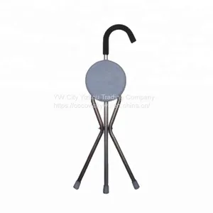 Folding Adjustable Elderly Crutch Chair With Stool Walker Sticks Old Man Cane thumbnail-1