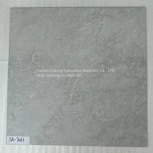 Square PVC Floor Cement Pattern Gray LVT Floor Waterproof Ground Stone Armorite Plastic Floor Tile Flooring Glue Foshan Wholesale thumbnail-2