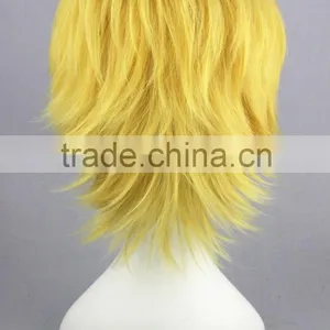 High Quality 35cm Short Straight Kingdom Hearts Wig Ventus Gold Synthetic Anime Wig Cosplay Hair Wigs Party Wig thumbnail-5