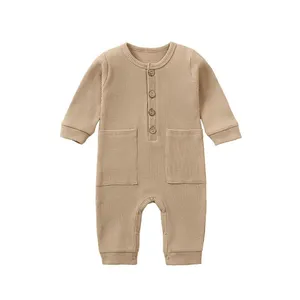 Newborn Baby Romper Onesie Jumpsuit Long Sleeves Baby Climb Clothes Children's Pajama Cotton thumbnail-4