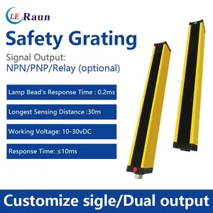 Universal Safety Protection Light Curtain Sensor 30 mm Detection IP 67 Waterproof DC 24V Through-Beam 6 Optical Axes Photoelectric thumbnail-4
