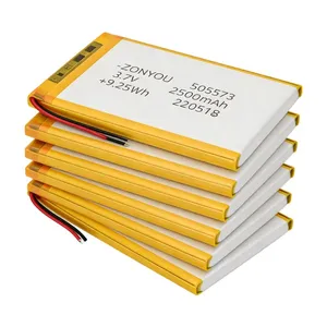 Grade a 3.7V Pouch Cell 505573 Li-Polymer Battery 2500mAh NCM Batteries for Solar Light thumbnail-4