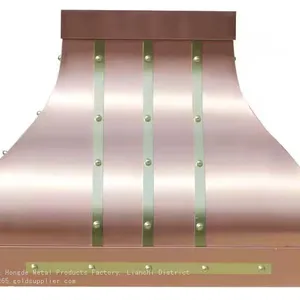 Pure Copper Range Hood Cover, Supplying Pure Handcrafted Kitchen Copper Range Hoods in Various Specifications and Types thumbnail-3