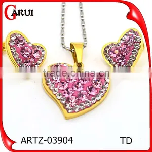Brazilian Gold Jewelry Wholesale Gemstone Jewelry Colored Rhinestone Jewelry Set thumbnail-2