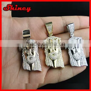 Iced Out Hip Hop 2014 Fashion Jewelry 18k Gold 3d Pictures of Jesus Christ thumbnail-1