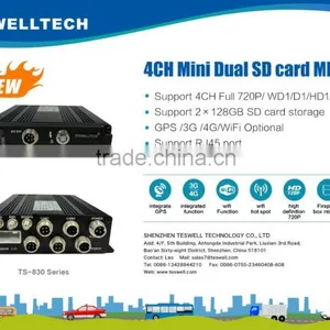 Mini H.264 4CH Vehicle Car MDVR Support 256G SD Card Storage , 4 Channel D1/960h Realtime Video Recording thumbnail-5
