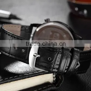 Japan Quartz Movement Leather Strap Watch Bands Wholesale in Guangzhou Factory thumbnail-5