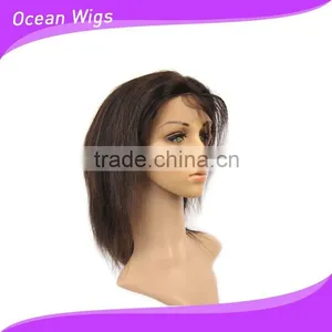 Human Hair Wig 10", Straight, Natural Color, Front Lace Wig thumbnail-2