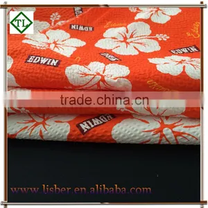 Printed Seersucker Polyester Cotton Rayon Blend Fabric for Women's Clothing thumbnail-1