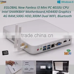 Pre-installed Win 8 XBMC 4GB RAM 500GB HDD WIFI Bluetooth Intel HD4400 Graphics i3 Dual Core 15W 0dB Small Computer HTPC thumbnail-1