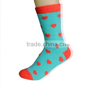 Customlogo Multi Red Heart Pattern Wool Tube Socks Knitting Pattern thumbnail-1