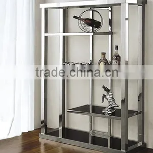 Multifunctional 4 Layer Stainless Steel Glass Top Display Storage Shelf (SW-018#) thumbnail-1