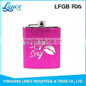 Beautiful Color Hip Flask White Wine in Red Bottle With Patch Logo thumbnail-1