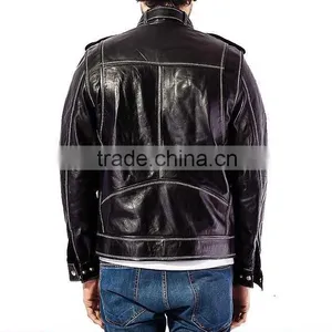Black Shiny Jacket Leather thumbnail-2