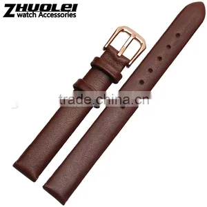 6|8|10|12mm High Quality Genuine Leather Watch Strap With Stainless Steel Buckle Wholesale 3PCS thumbnail-1