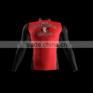 Polyester Spandex Long Sleeves Mad Scientists Compression Shirt/Rash Guard With Club Logo Player Name and Numbers at Sleeves thumbnail-1