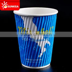Wholesale Custom Printed Ripple Paper Cups for Hot Drink,disposable Ripple Paper Coffee Cups thumbnail-1
