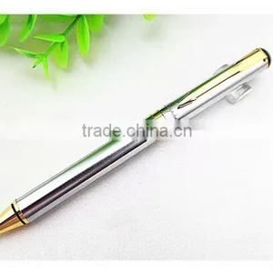 MT-01-Business Gifts Logo Pen, Heavy Sliver White Metal Ballpen thumbnail-3