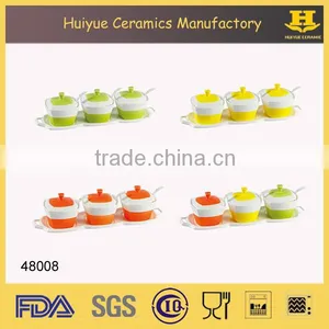 Ceramic Kitchen Canister Spice Jar for Pepper, Salt, Sugar With Tray Quality Choice thumbnail-3