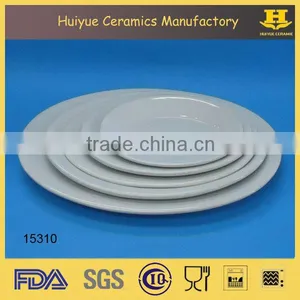 Porcelain White Oval Shallow Dinner Plate for Hotel thumbnail-1