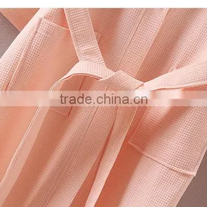 The Hotel for Men and Women in Spring and Summer Cotton Waffle Bathrobe Kimono Hotel Bathrobe Sweat Evaporate Couples Bath Robe thumbnail-3