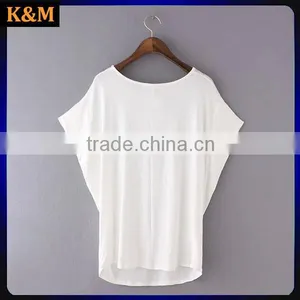 Ladies Custom Print t Shirt Casual Bat Wings Sleeves t Shirt thumbnail-3