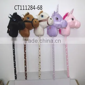 Recording Or Sounding Assorted Plush Horse Stick, Plush Unicorn Stick With Sound thumbnail-1