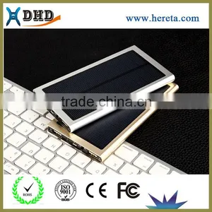 Classic Aluminum Alloy 20000mAh Dual Usb Portable Solar Panel Power Bank thumbnail-2