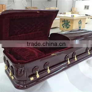 Mahogang Material Imported From US Luxury Solid Wood Funeral Coffin Casket thumbnail-1