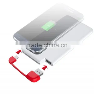 Ultra Slim Polymer Battery 10000mAh Power Bank Built-in Cable High Quality With CE/ROHS/FCC Certificates thumbnail-4
