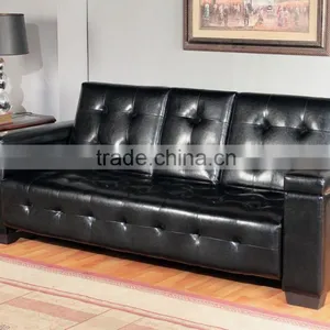 Black PU Sofa Bed thumbnail-1