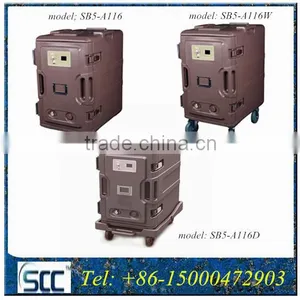 116liter Electrical Heated Trolleys, Hot Food Warming Cabinet for Delivering Meals thumbnail-6