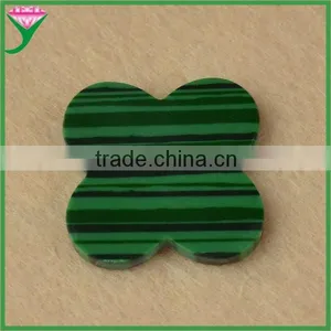 Good Quality Cheap Price Rough Four Leaf Clover Flower Cut Loose Green Malachite Gemstone for Jewelry Marking thumbnail-2