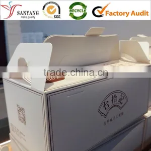 Take Away Foldable Feature White Paper Cardboard Cake Box thumbnail-1