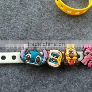 Personalized Cheap Charm Silicone Rubber Bracelets With PVC Charms thumbnail-5