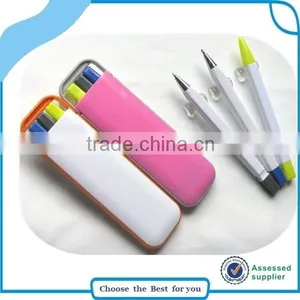 High Quality Promotional 3 in 1 Gift Pen Set With Pen, Pencil, Highlighter thumbnail-2