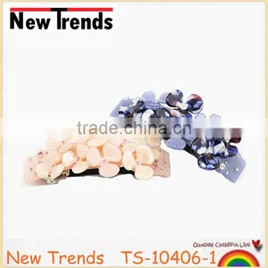 Top Quality Colorful Resin Flower Hair Ornaments, Flower Hair Clip With Rhinestone thumbnail-1