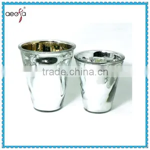Electroplate Surface Handling Glass Table Flower Pots thumbnail-1