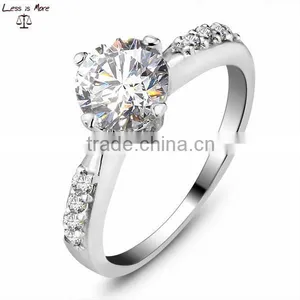 CZ Sterling Silver Cubic Zirconia Wedding Ring Set Wholesale Wedding Jewelry thumbnail-1