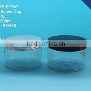 Round Colorful 300ml Plastic PET Jars, 300g 10oz Clear PET Plastic Jar With Aluminum Cap thumbnail-1