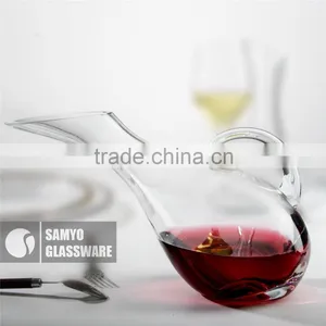 Samyo Clear Slant Cheap Mouth Blown Glass Decanters With Handle thumbnail-1
